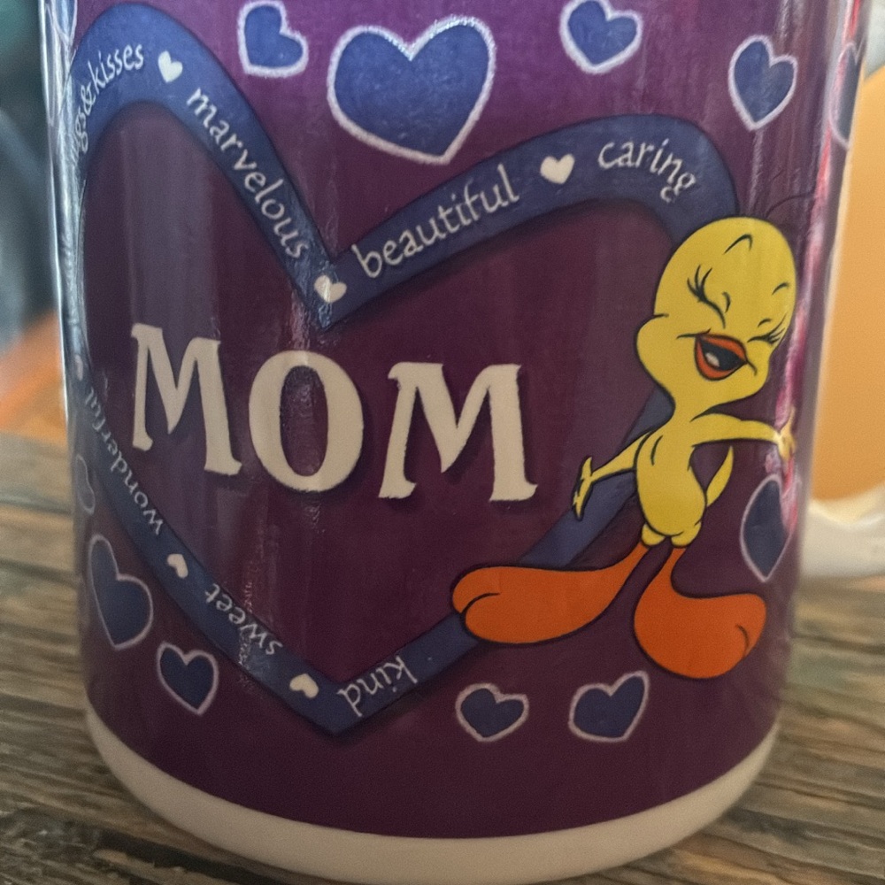 Purple 'Mom' Mug with Tweety Design